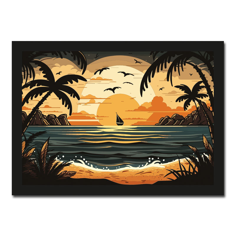Wandbild Abstrakt und Style Hawaii Sunrise 00003-a