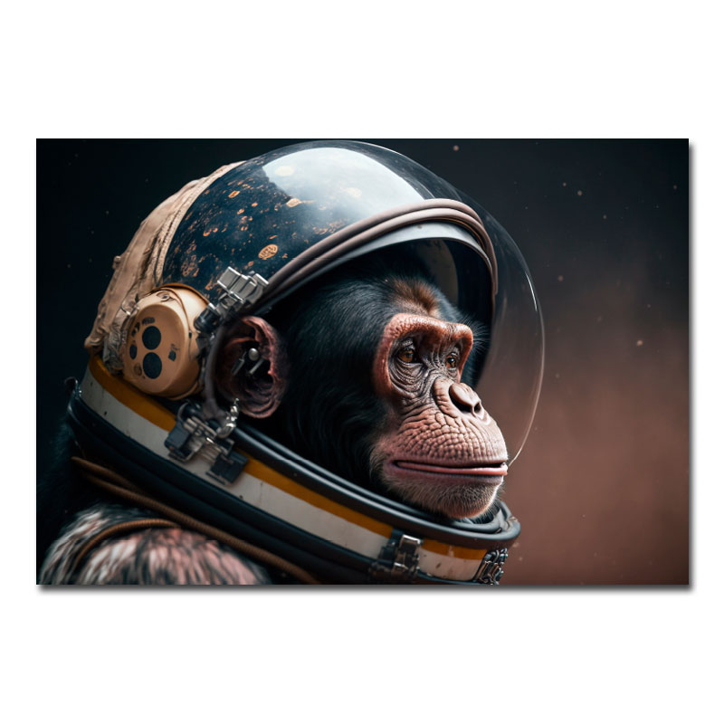 Wandbild Space Affe mit Astronautenhelm 00001-a