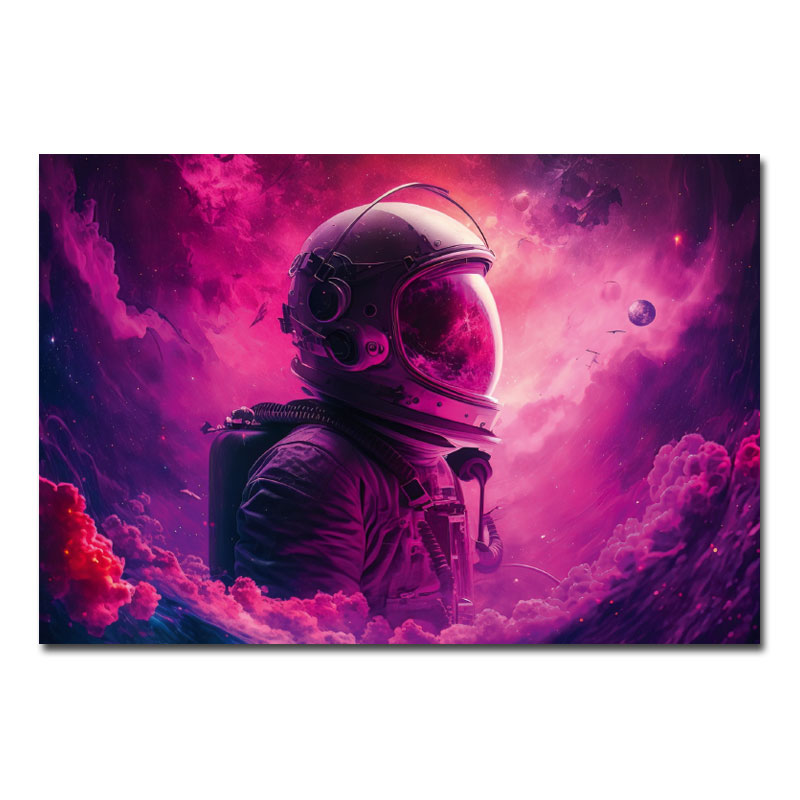 Wandbild Space Astronaut im lila Nebel 00006-a