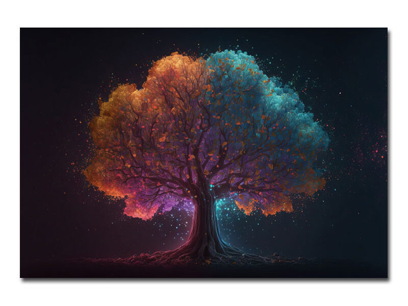 Wandbild – Weltall Baum