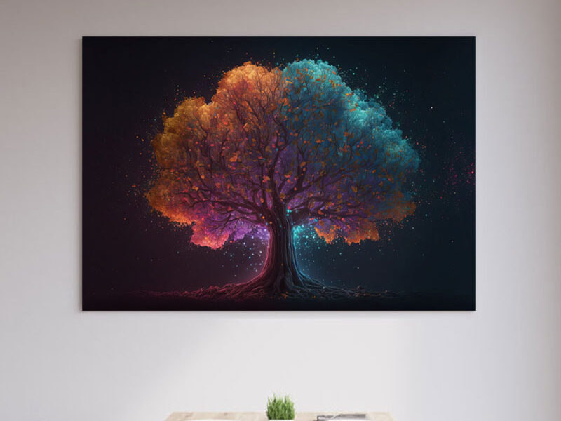 Wandbild – Weltall Baum