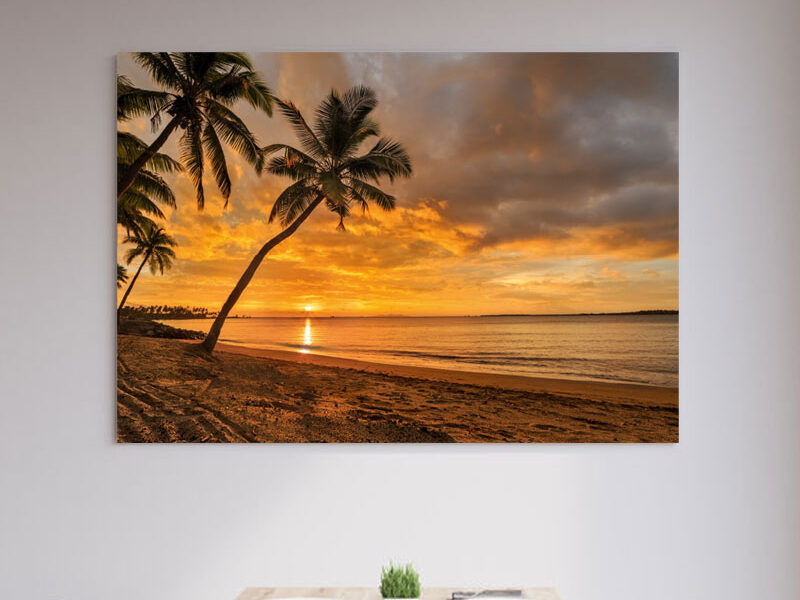 Wandbild – Sonnenuntergang am Strand